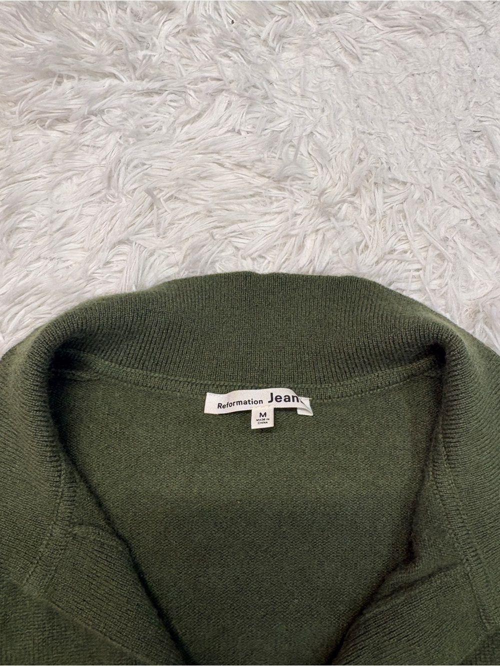 Reformation Cashmere Polo Sweater Green - Picture 5 of 7